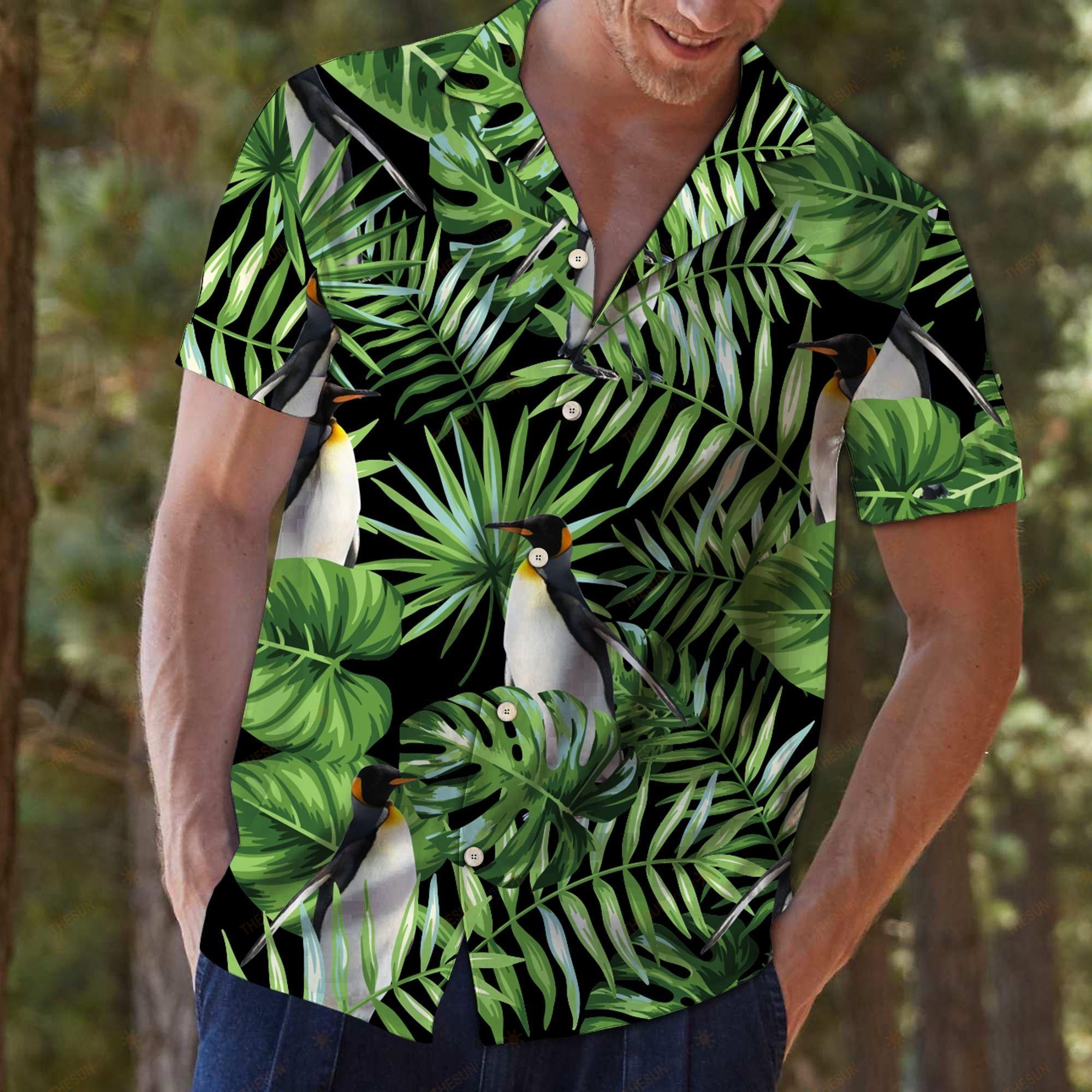 Penguin Green Tropical – Hawaii Shirt