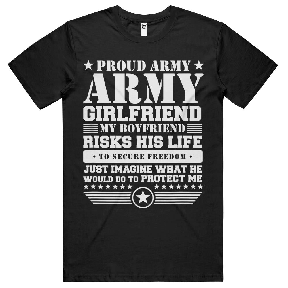 Proud Army Girlfriend Shirt Military Girlfriend Protects Me T Shirts