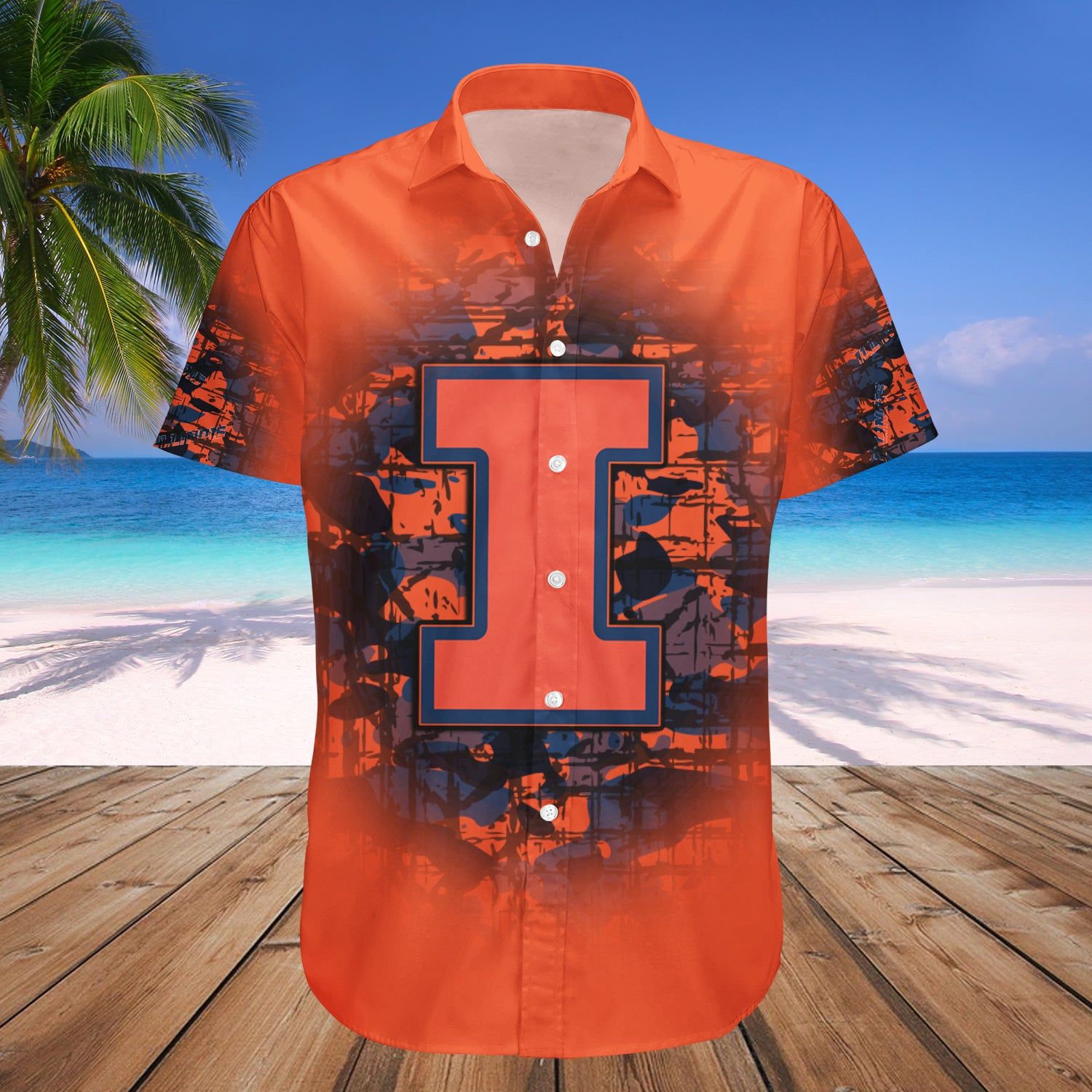 Illinois Fighting Illini Hawaii Shirt Camouflage Vintage – NCCA