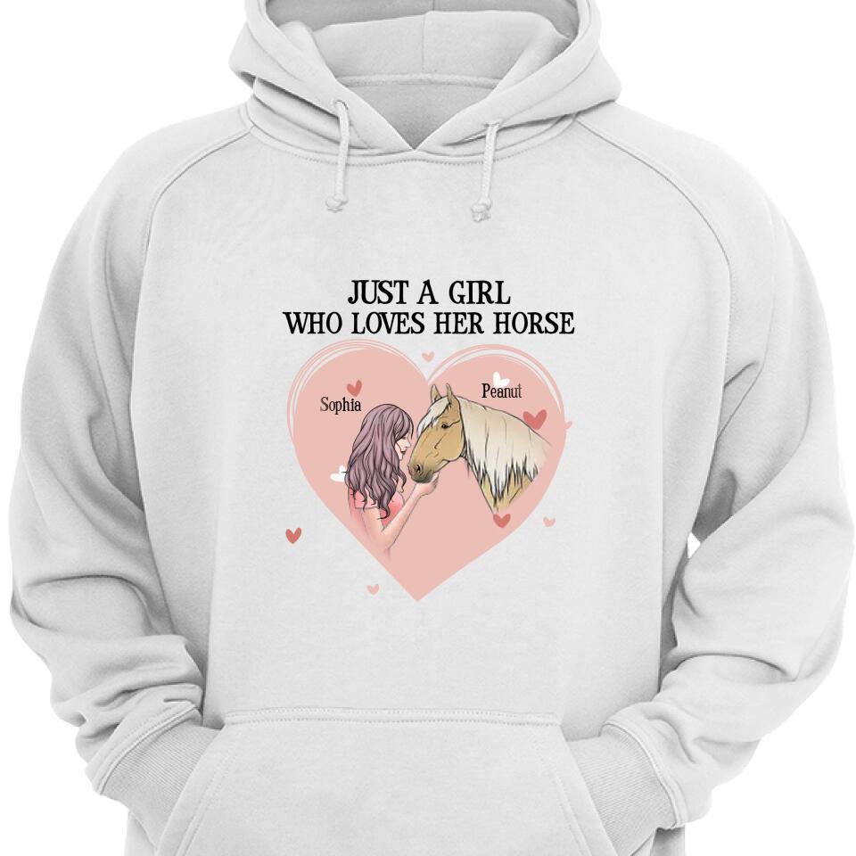 Customized Horselovers Hoodie Just A Girl Who Loves Her Horse Personalized Gift – Trending Personalized