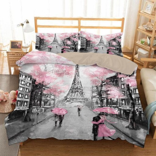 The Eiffel Tower La Tour Eiffel 4 Duvet Cover Pillowcase Home Decor 3D Bedding Set