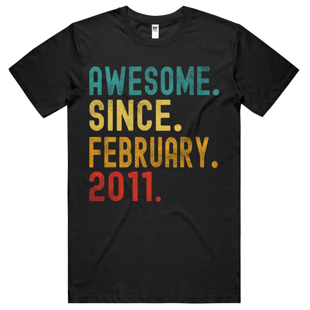 Awesome Since February 2011 11Th Birthday 11 Years Old T Shirts