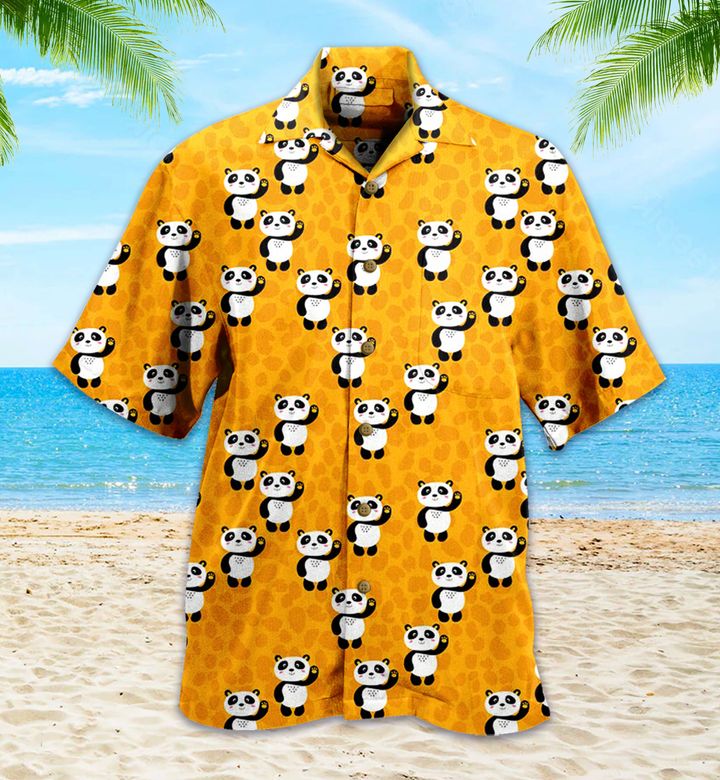 Panda Pattern 3D Hawaiian Shirt