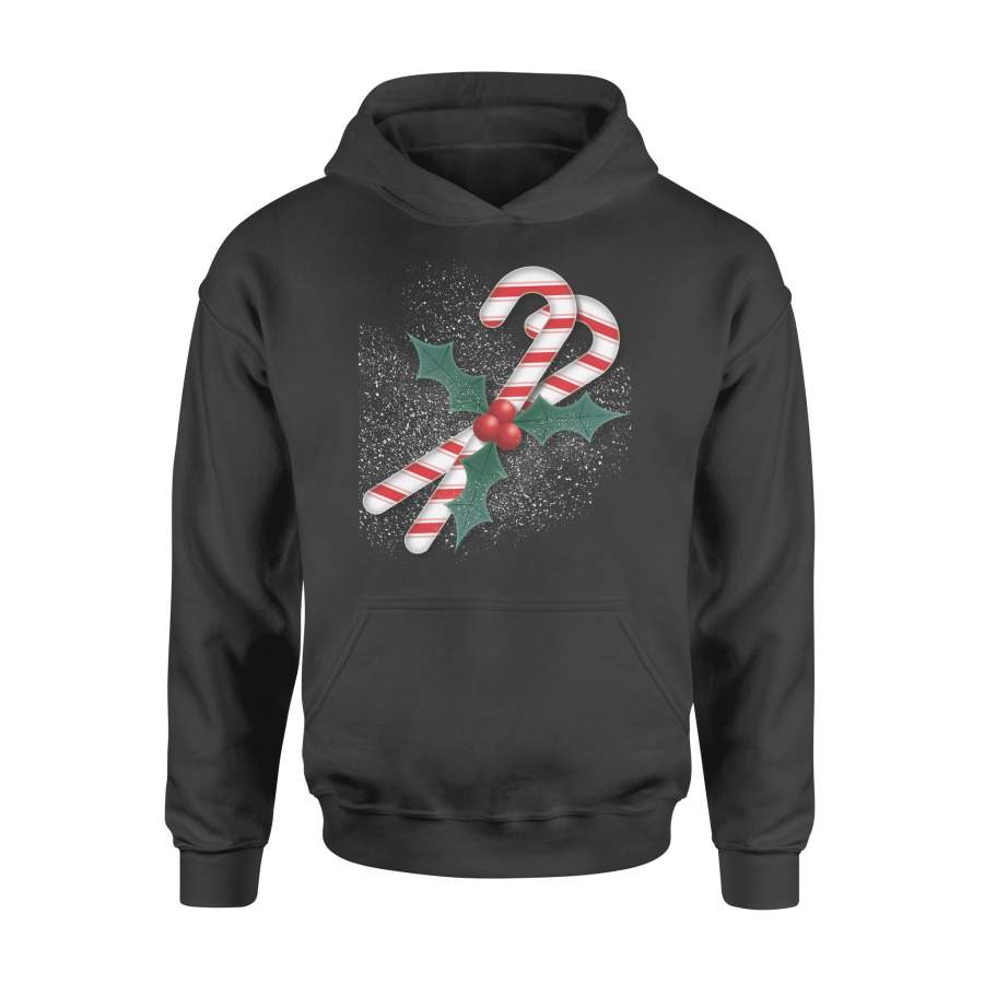 Christmas Gift Idea Candy Cane And Holly – Standard Hoodie