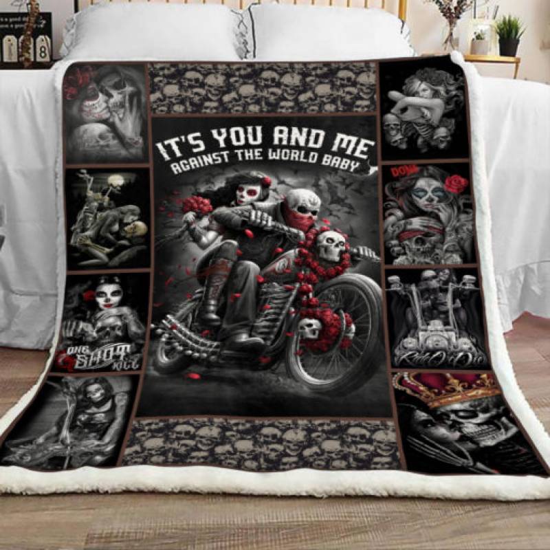 Skull Husband and Wife Sherpa Blanket DCB2601 67O31