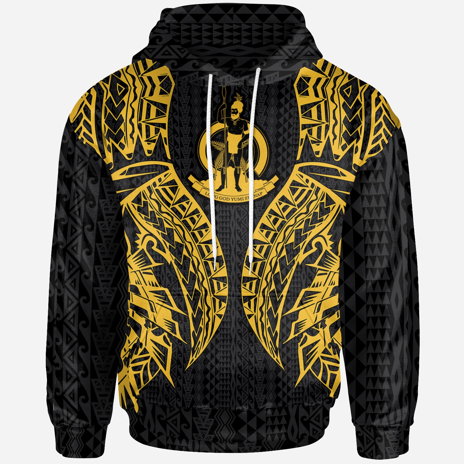 Vanuatu Hoodie – Polynesian Lion Head Gold Style – BN39