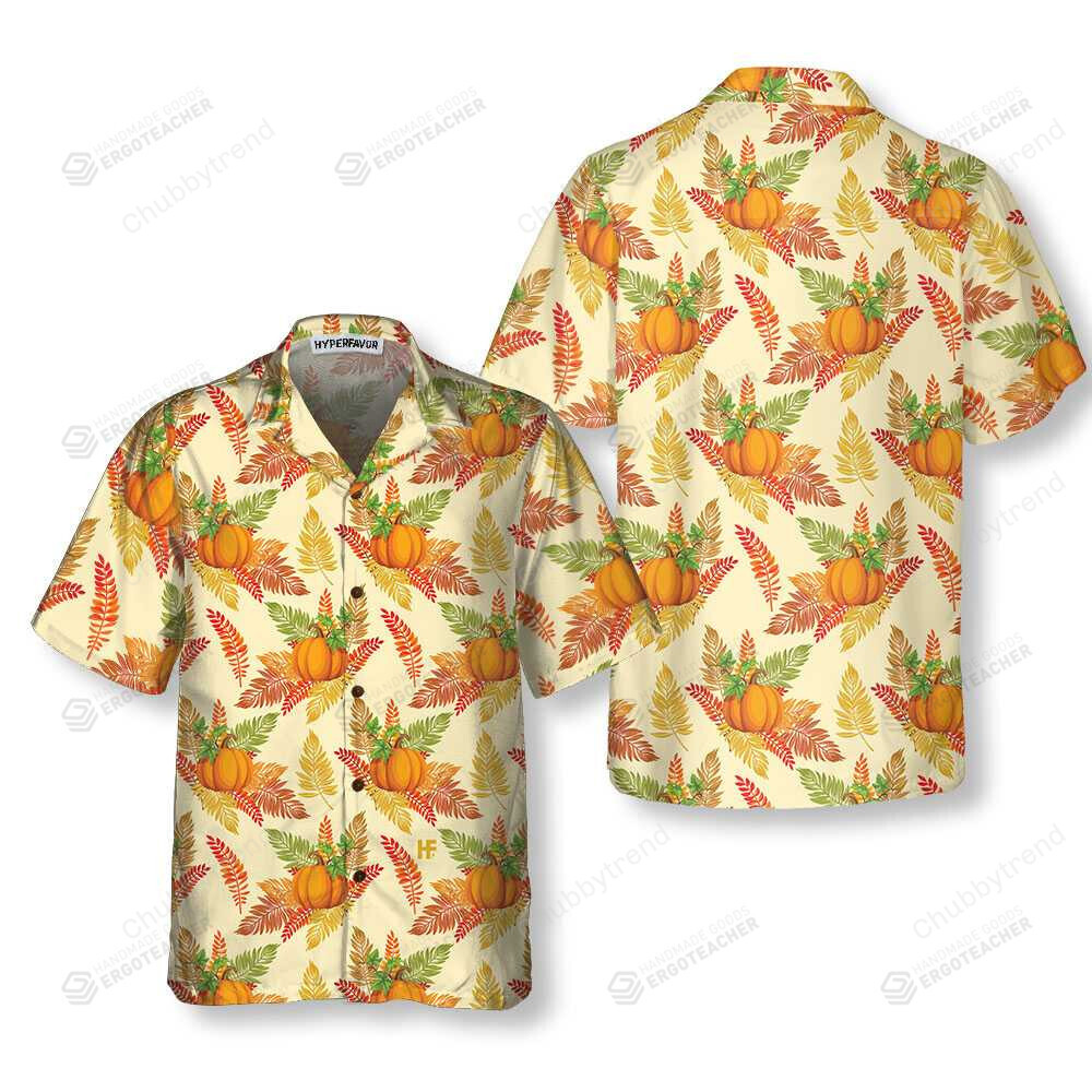 Colorful Leaves And Pumpkin Thanksgiving Hawaii Shirt Ha93601