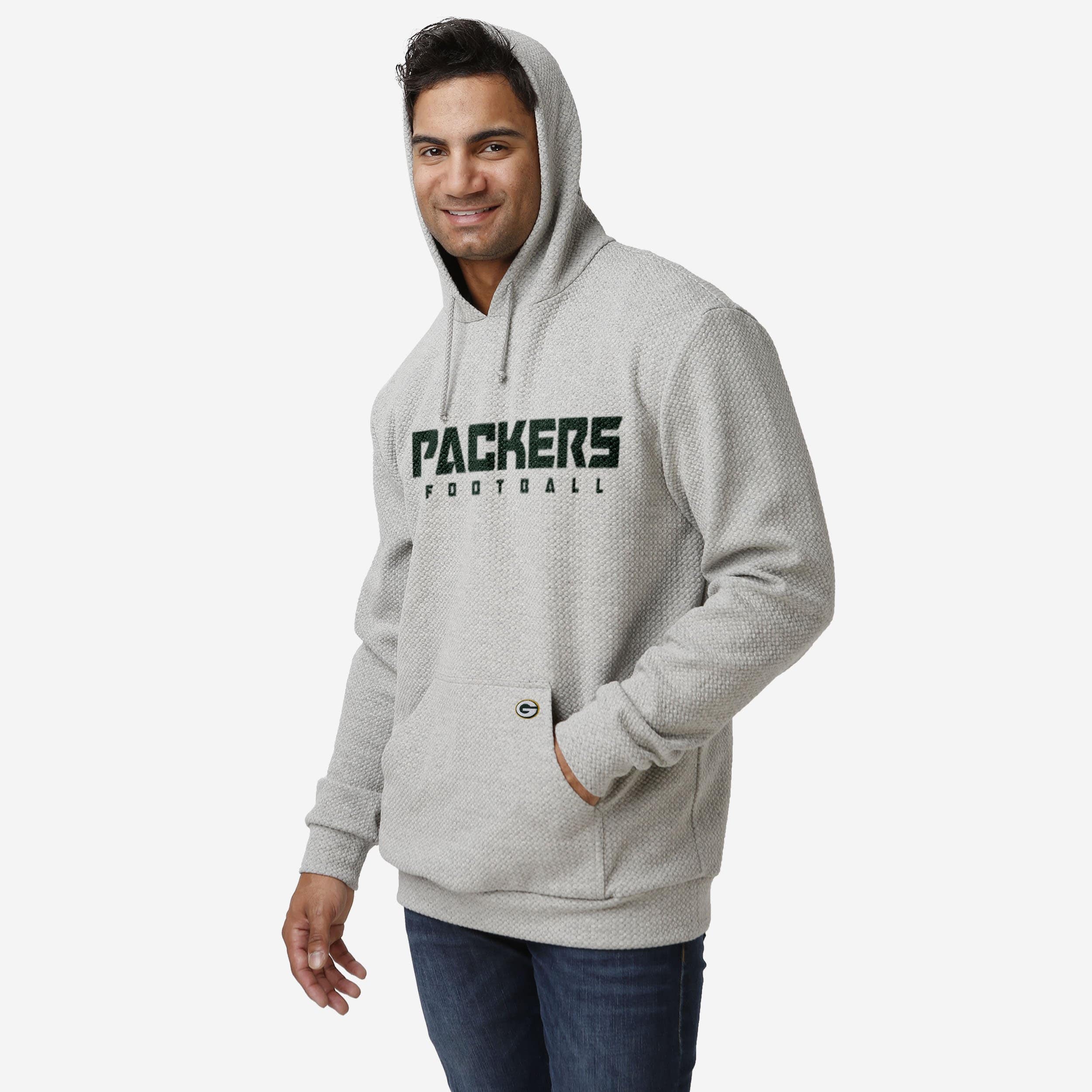 Green Bay Packers Gray Woven Hoodie