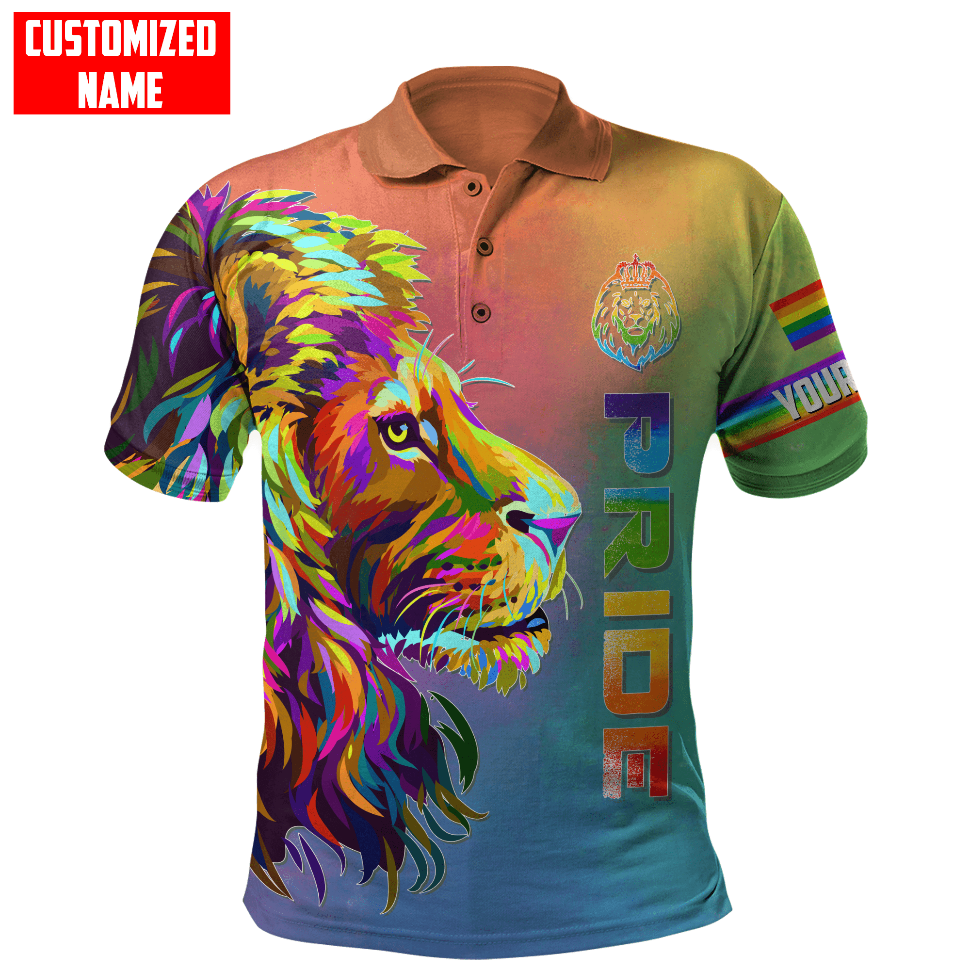 Tmarc Tee Personalized Lgbt Lion Color Pride 2022 Lgbtq Flag 3D Unisex Hoodie