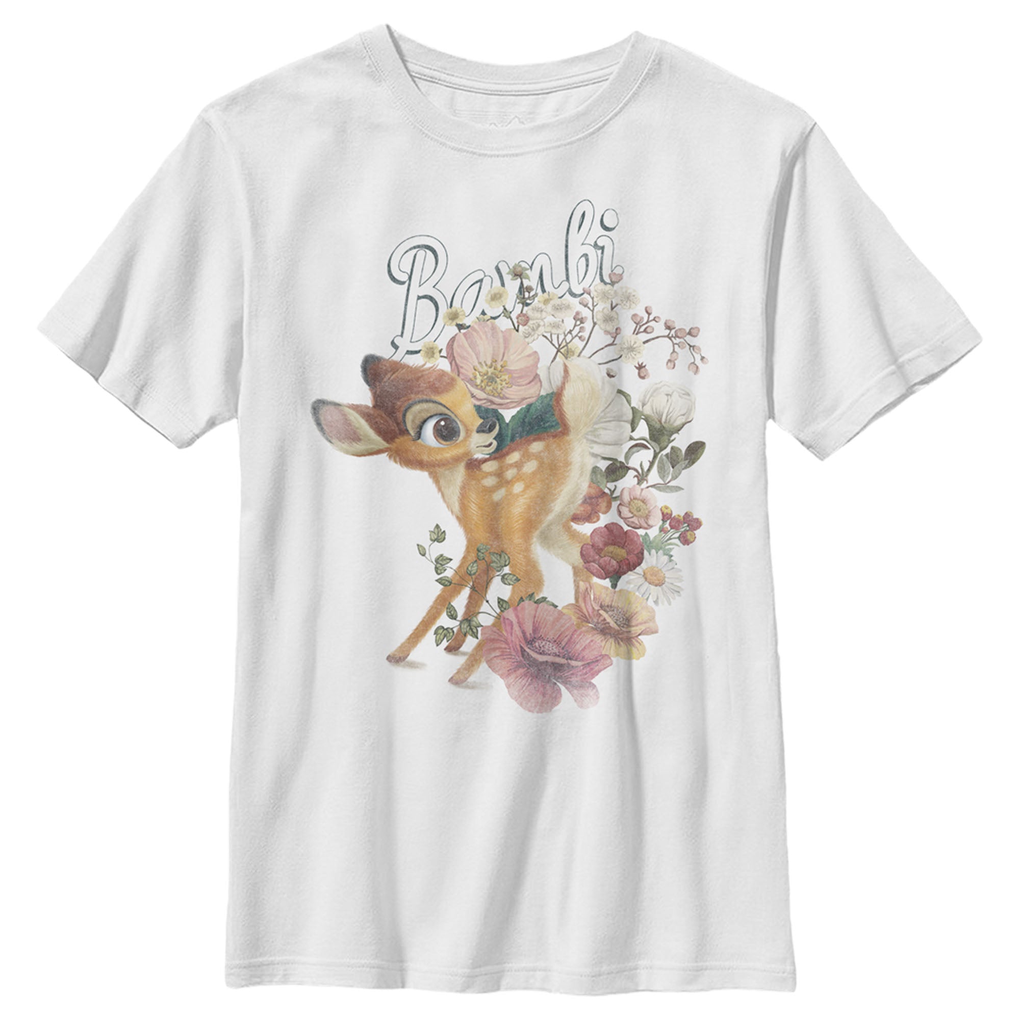 Boy’S Bambi Playing In Flower Fields T-Shirt