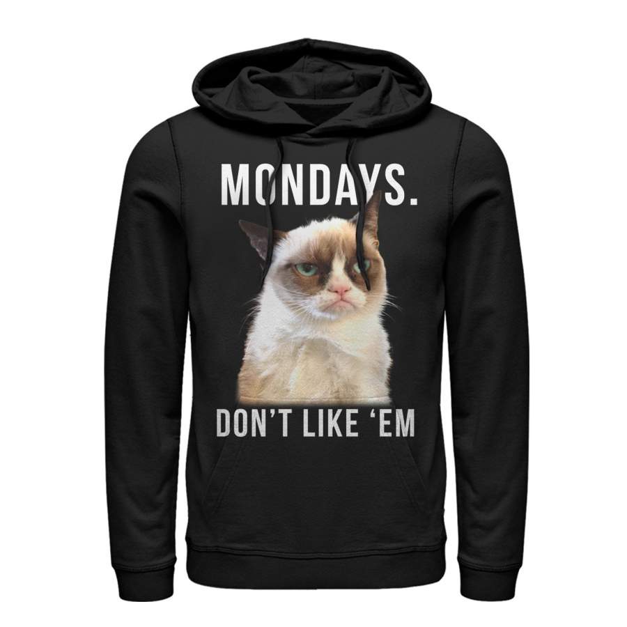 Grumpy Cat Men’s Monday Blues  Lightweight Hoodie Black