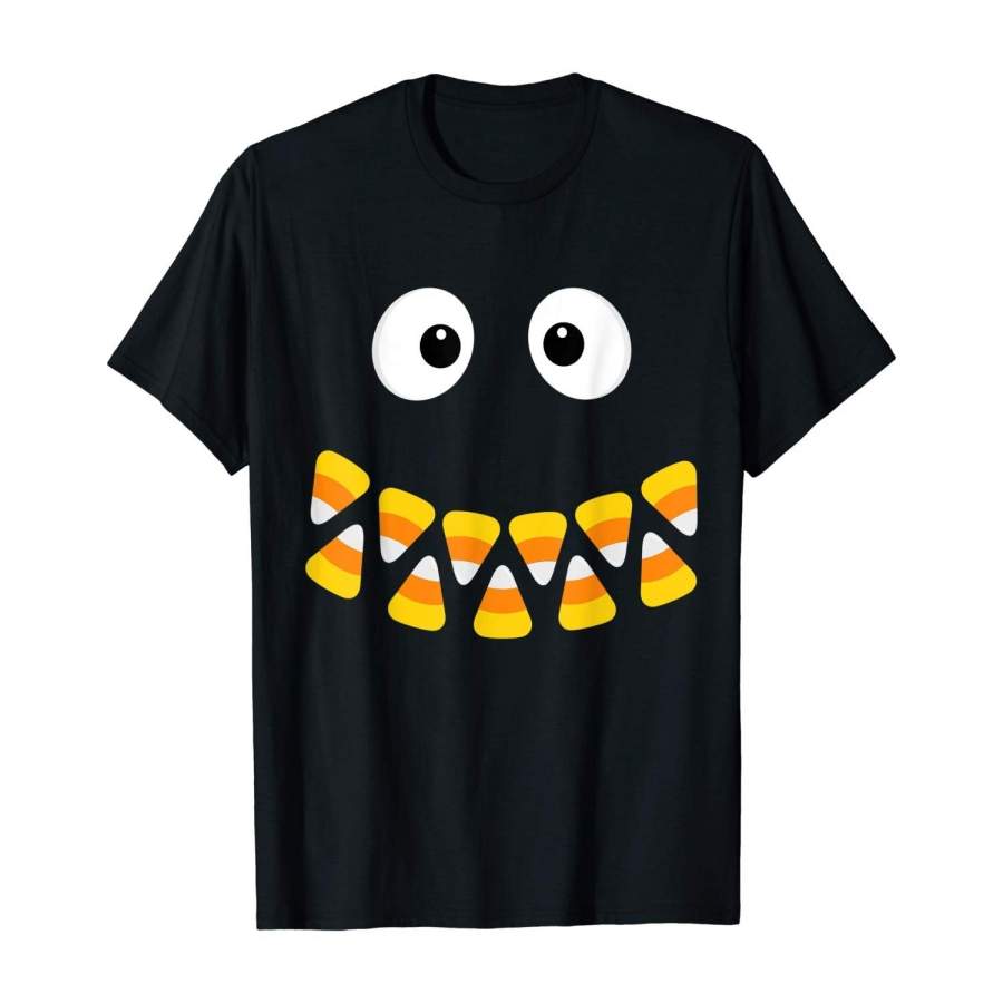 Cute Candy Corn Face For Halloween Costume T-Shirt Men’S Cotton T-Shirt