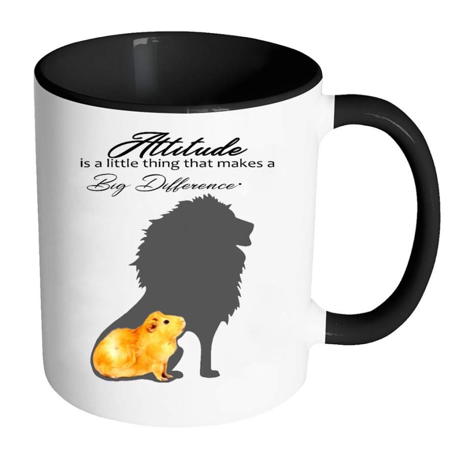 Rabbit, Attitude Is A Little Thing That Makes A Big Difference W – Full-Wrap Coffee Colors Accent Mug