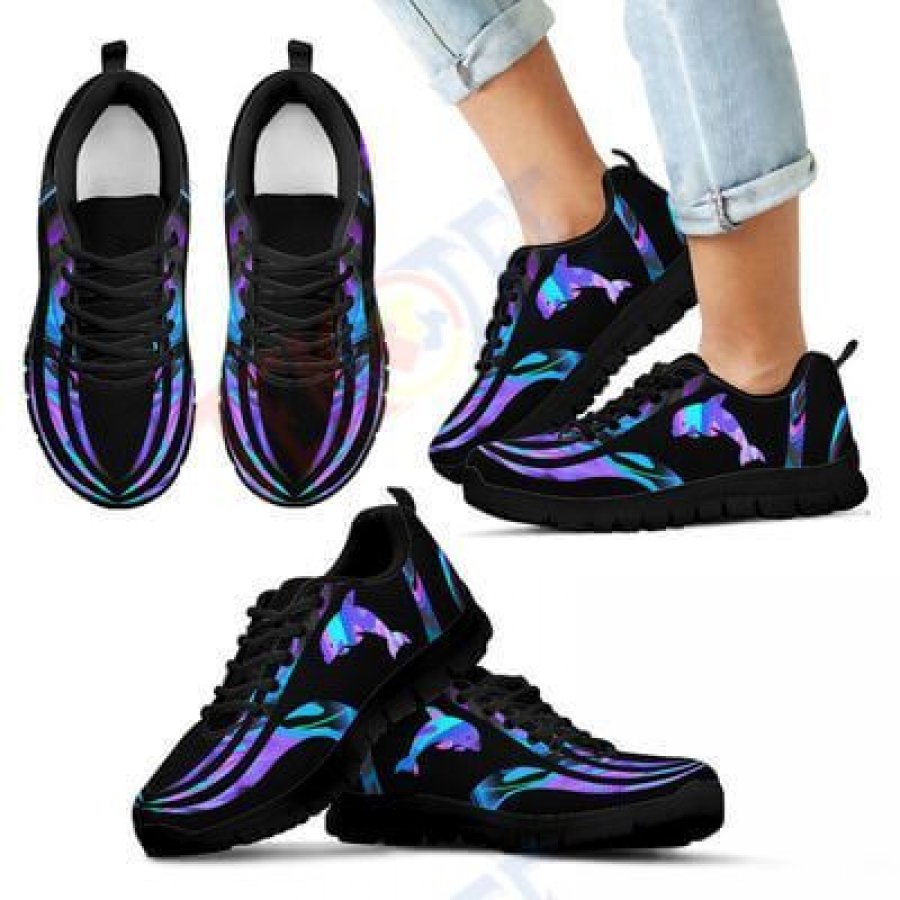 Mens Womens Dolphin Galaxy Sneakers For Men Women Kid Shoes Black Sole Sneakers Dolphin Custom Sneakers Shoes TDT960