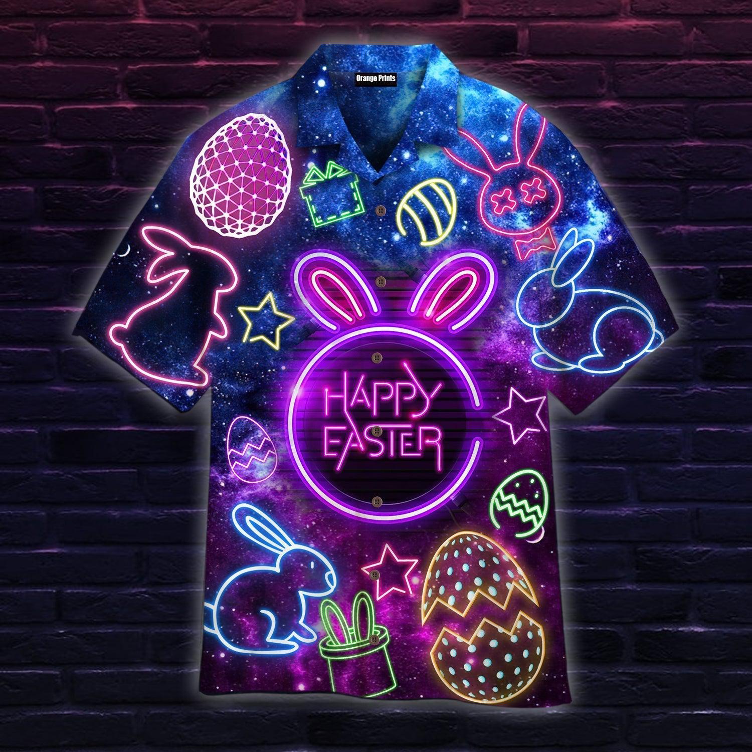 Bunny Eggs Neon Easter Day Hawaiian Shirt | For Men & Women | Wt1749