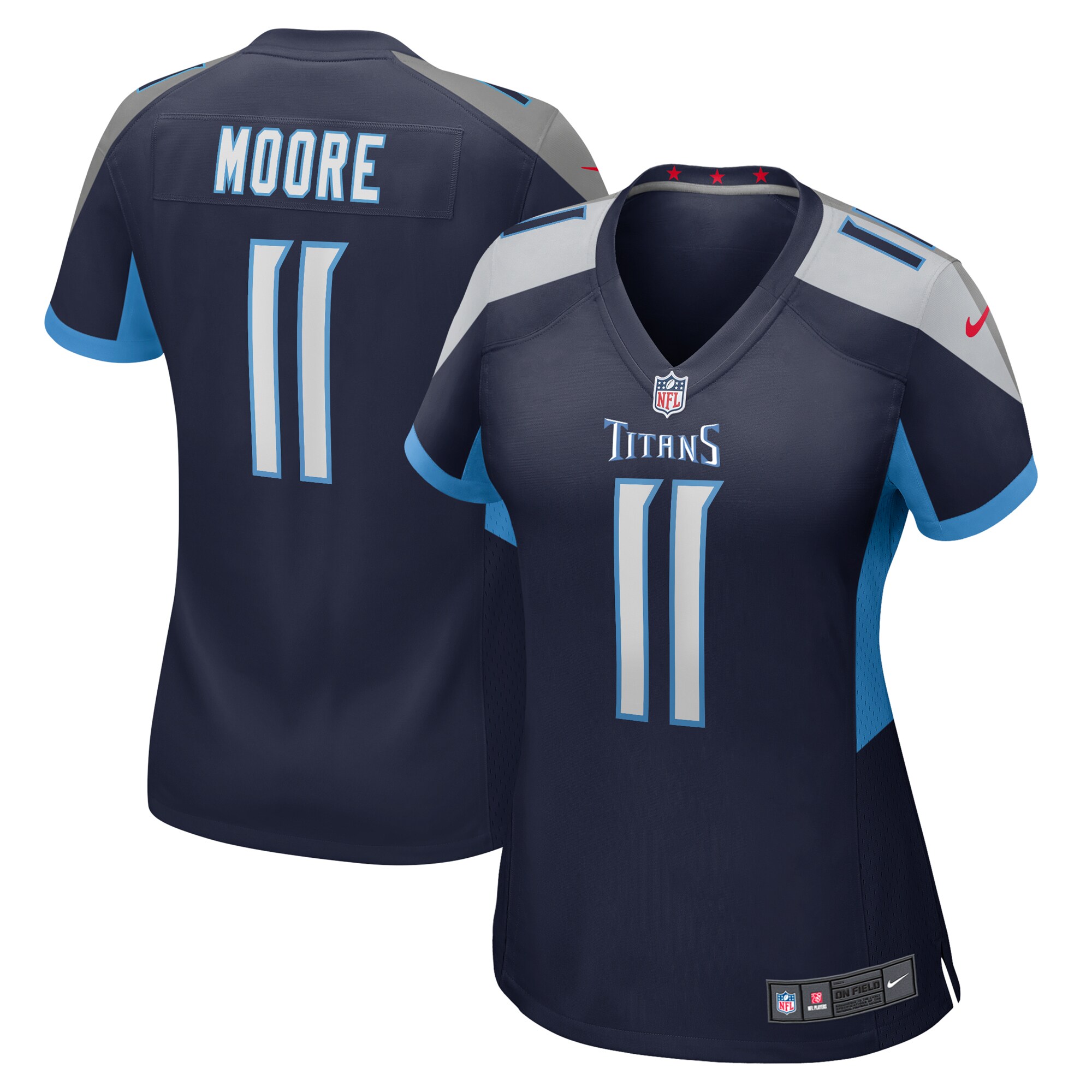 Women’s Tennessee Titans Chris Moore  Navy  Game Jersey