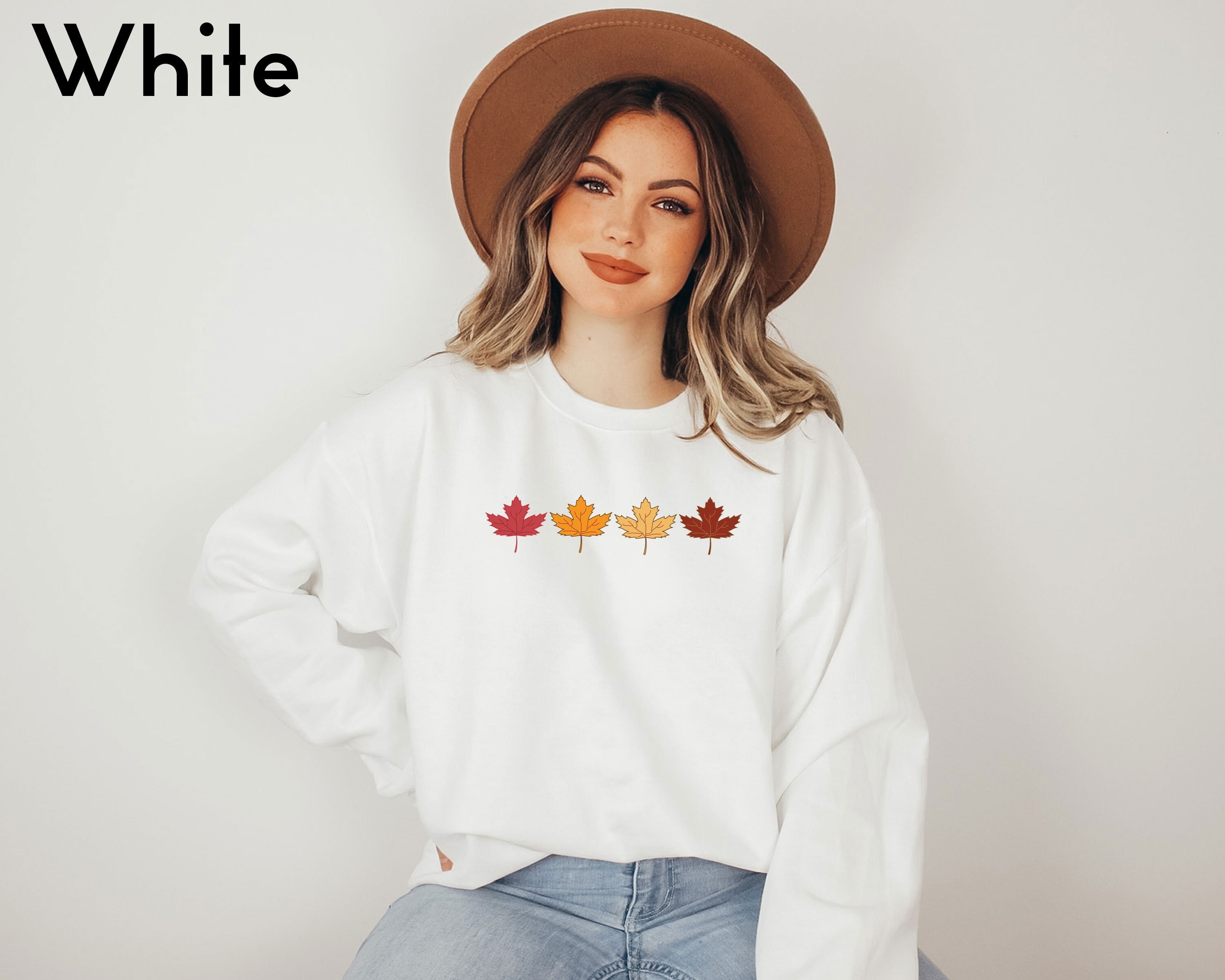Fall Leaves Sweatshirt, Thanksgiving Outfit, Women Fall Shirt, Welcome Autumn Sweater, Halloween Sweatshirt, Autumn Leaves Sweatshirt - Fall Outfits, Shirtshack Boutique