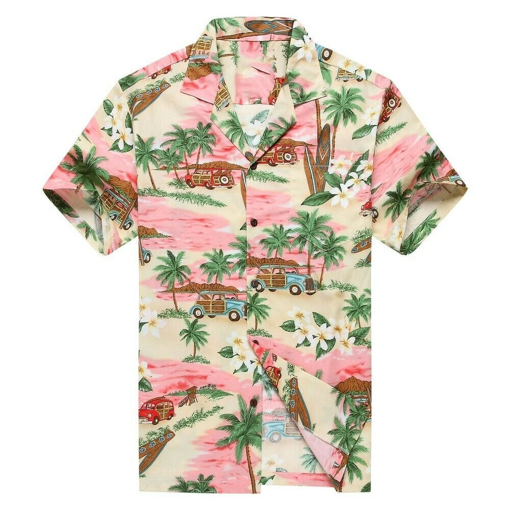 Luau Cruise Party Plumeria Tropical Palm Beach Hawaii Aloha Shirts Vi Ha56294