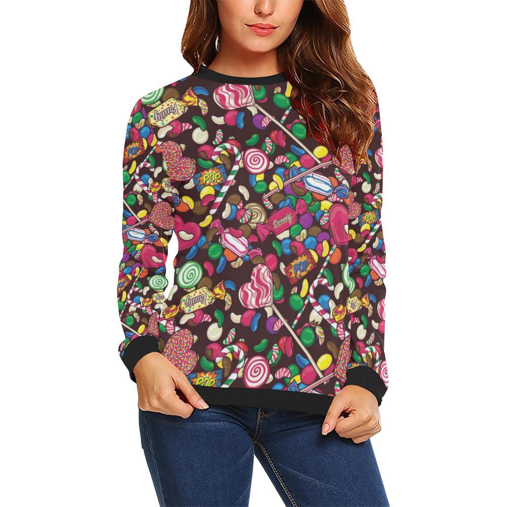 Candy Pattern Print Design Ca02 Women Long Sleeve Sweatshirt