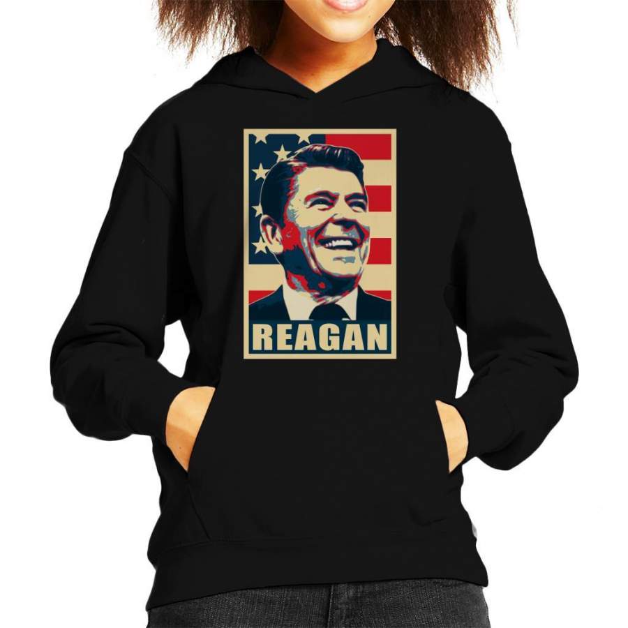 Reagan Propaganda Poster Pop Art Kid’s Hooded Sweatshirt