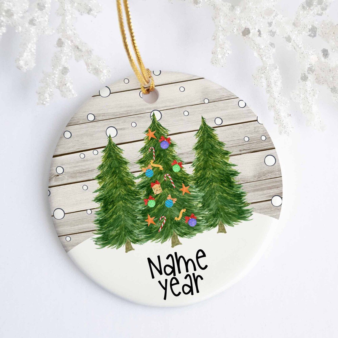 Personalized Ornament Ceramic Christmas Tree Porcelain Holiday Ornament Christmas