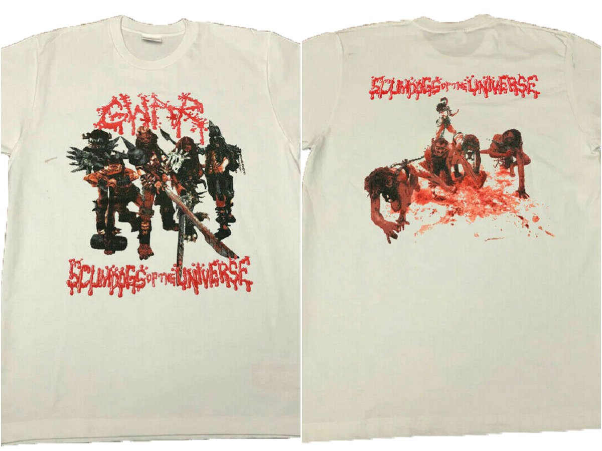 Mens New 90’S Gwar Scumdogs Of The Universe Double Sided Tour T-Shirt