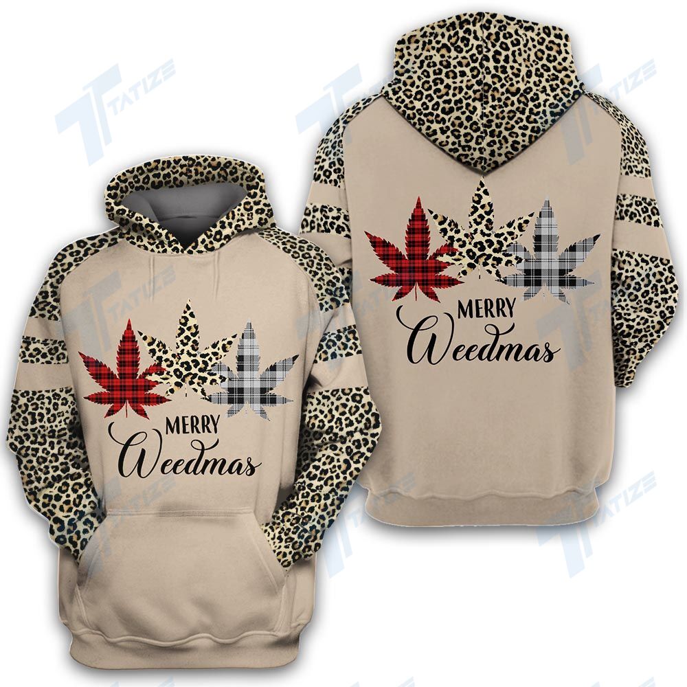 Christmas weed leopard 3D All Over Printed Shirt, Sweatshirt, Hoodie, Bomber Jacket Size S – 5XL