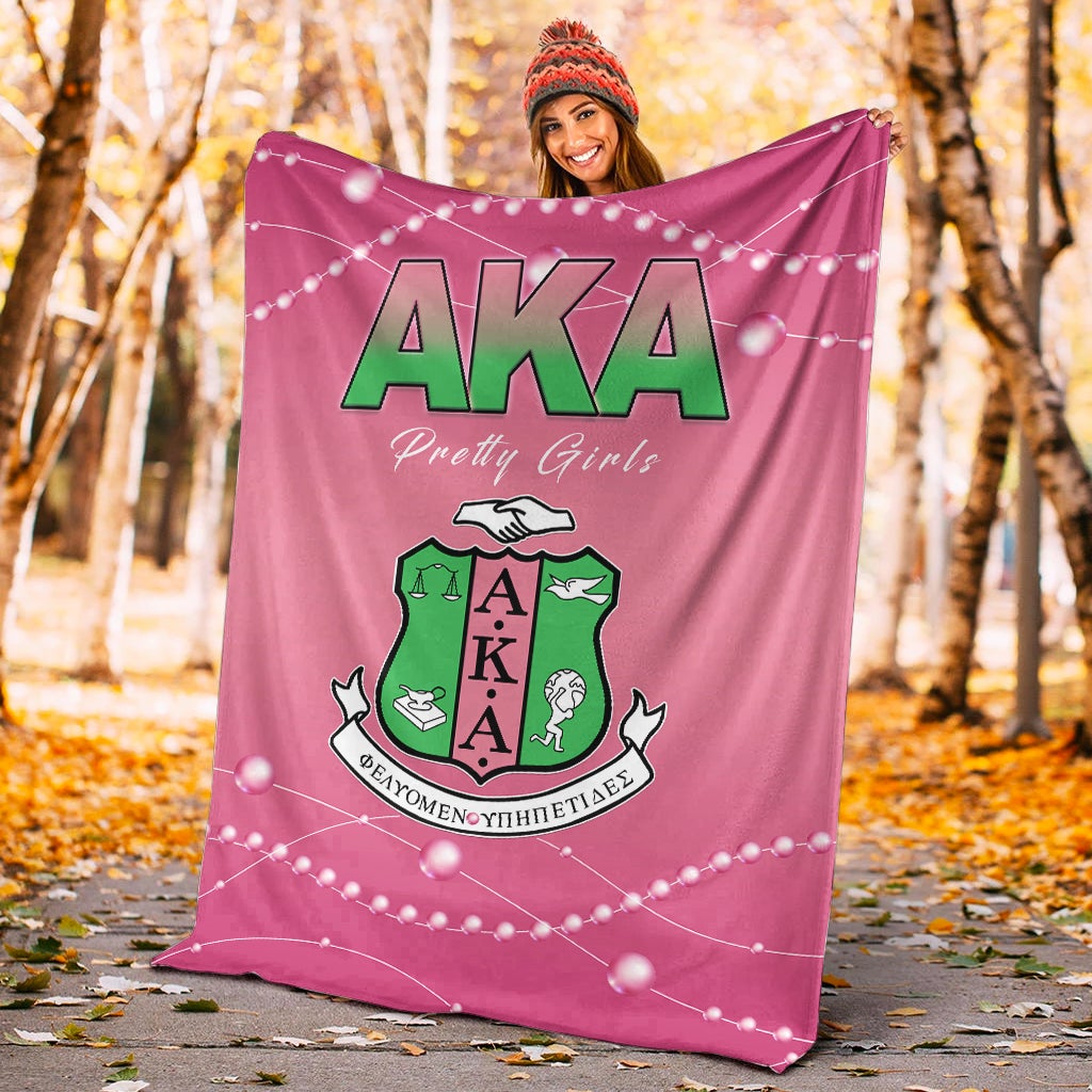 Wonderprint Home Set Alpha Kappa Alpha Premium Blanket Pretty Girls With Pearl Ver.02 Lt10