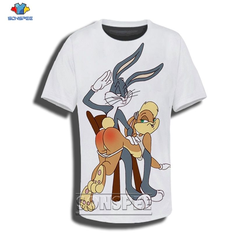 Anime 3d print streetwear cartoon Bugs bunny funny fashion shirts homme tshirt