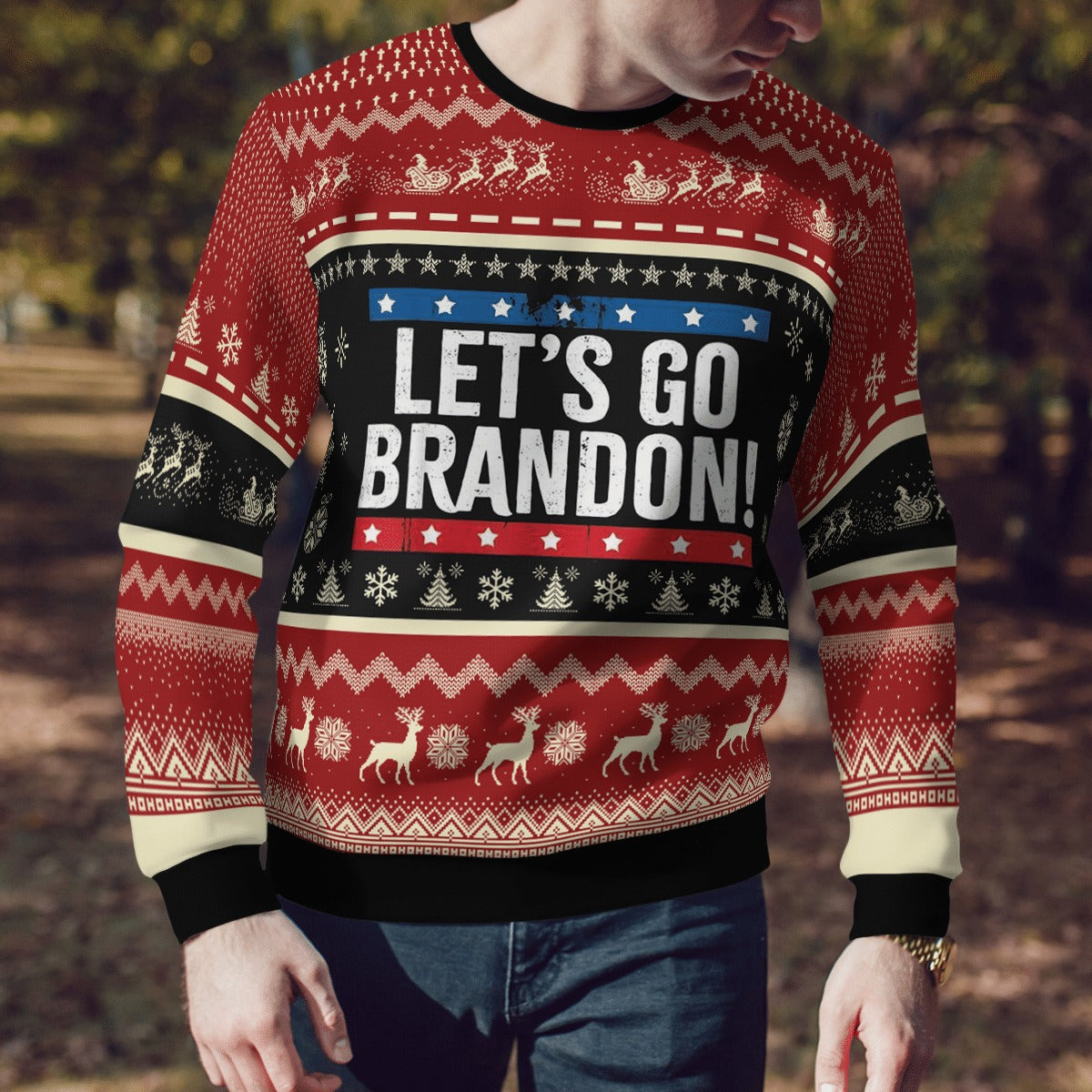 2021 Classic Ugly Sweater – Fjb Let’S Go Brandon Christmas