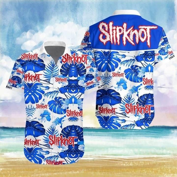 Slipknot Music Band Hawaii Graphic Print Short Sleeve Hawaii Casual Shirt Ha111559