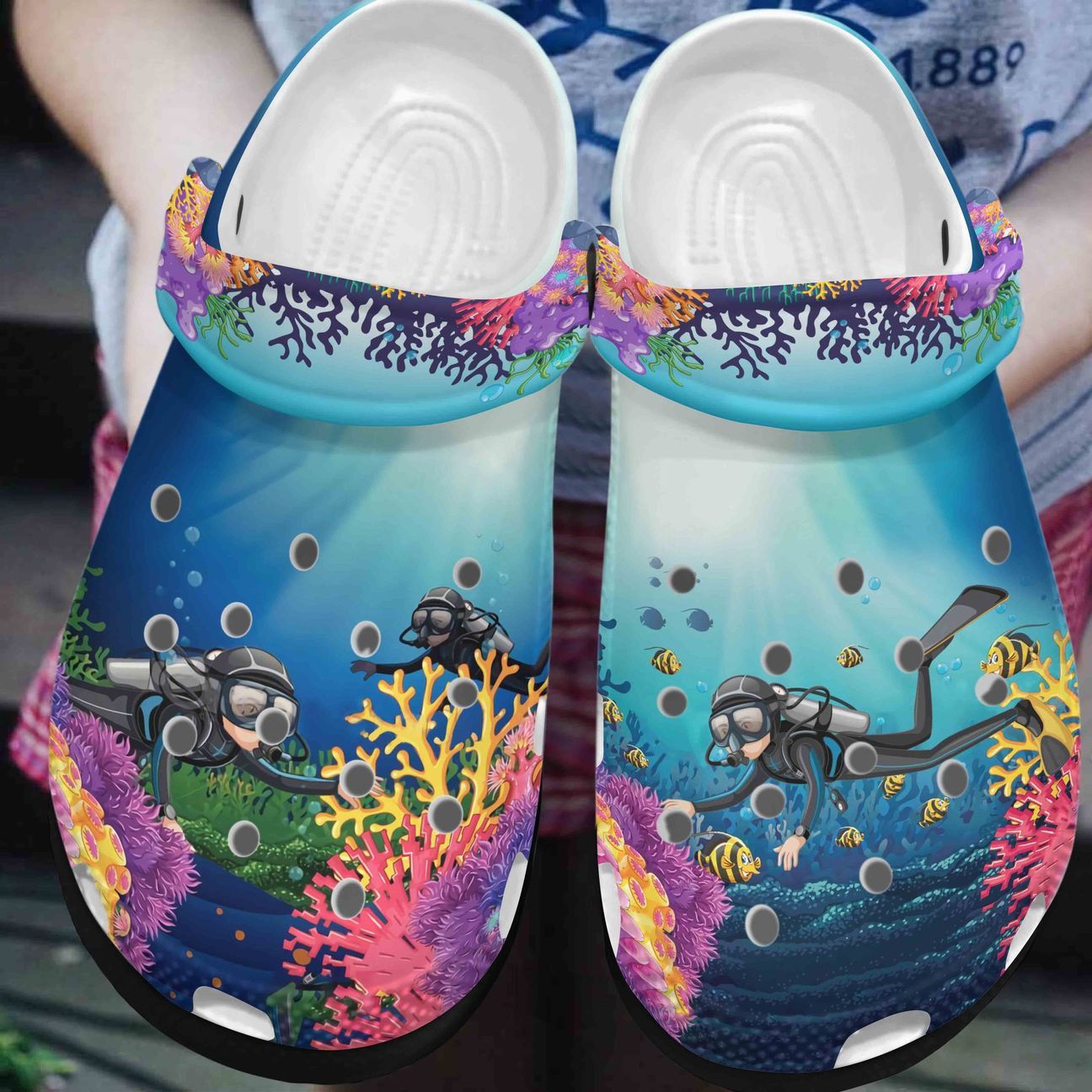 Diving Personalized Clog, Custom Name, Text, Color, Number Fashion Style For Women, Men, Kid, Print 3D Born To Dive