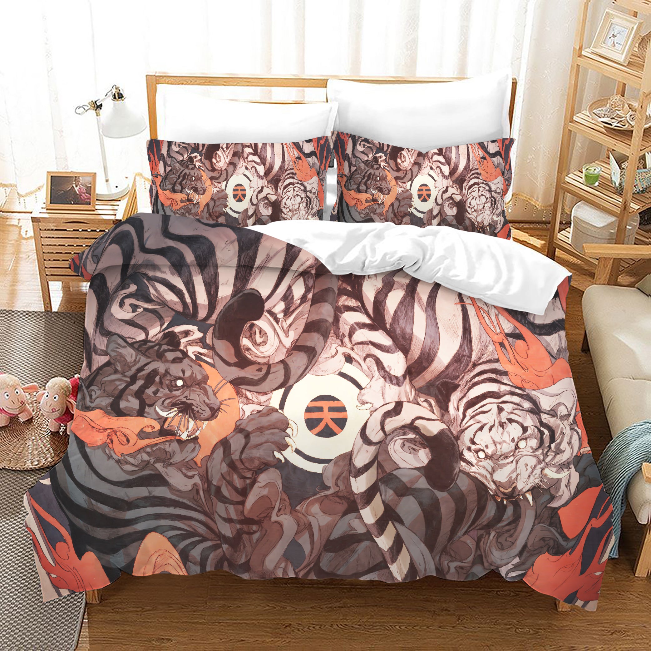 3D Animal Tiger Quilt Cover Set Bedding Set Duvet Cover Pillowcases Sf64