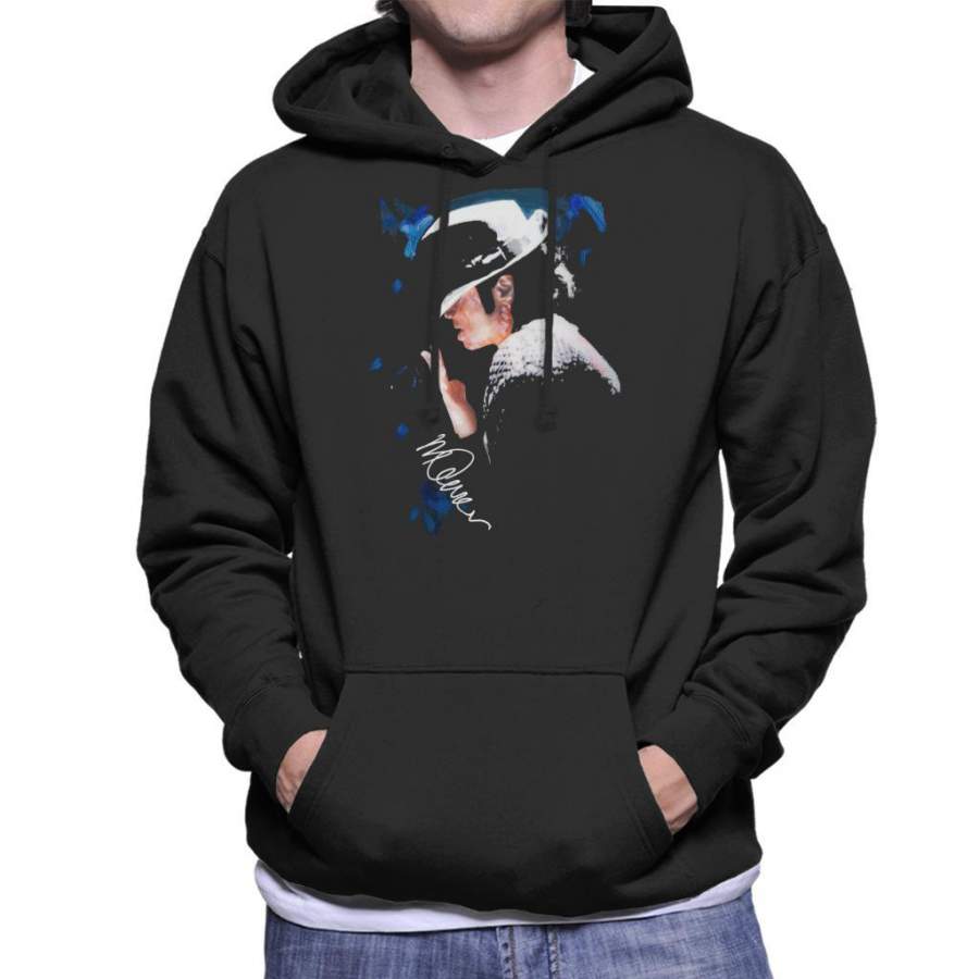 Sidney Maurer Original Portrait Of Michael Jackson Tipped Hat Men’s Hooded Sweatshirt