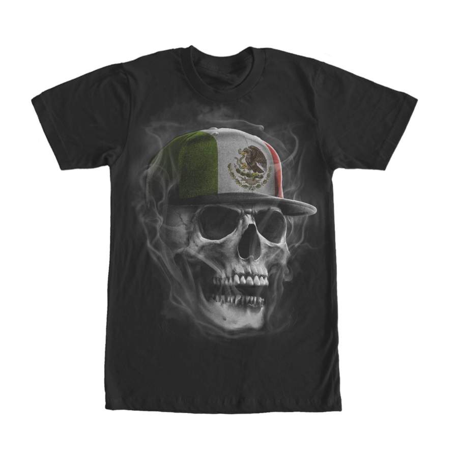 Aztlan Men’s Smoke Skull  T Shirt Black