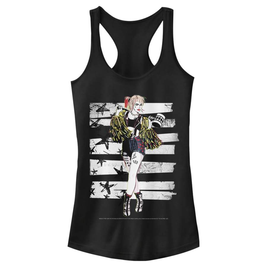 Birds of Prey Junior’s Harley Quinn Comic Pose  Racerback Tank