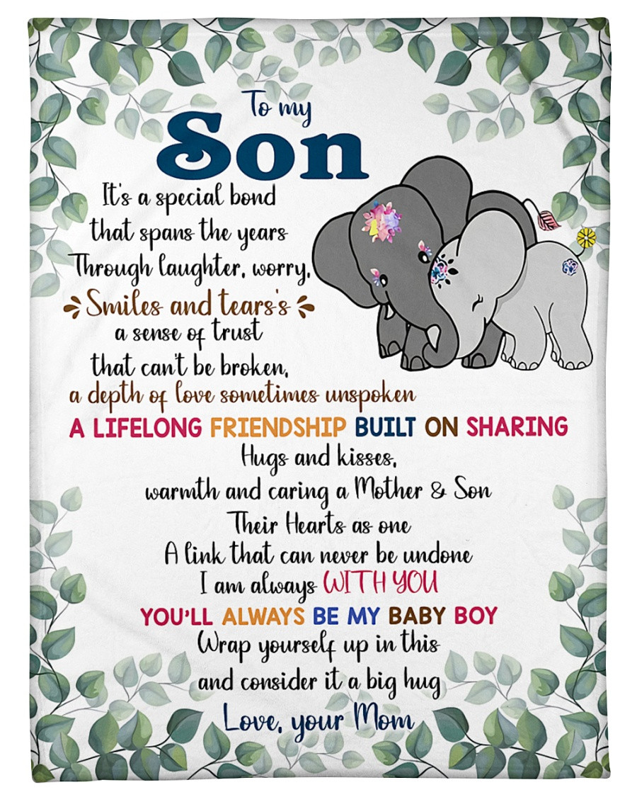 Personalized Elephant Mom To Son You Will Always Be My Baby Boy Custom Name Fleece Blanket Great Customized Gifts For Family Birthday Christmas Thanksgiving Anniversary