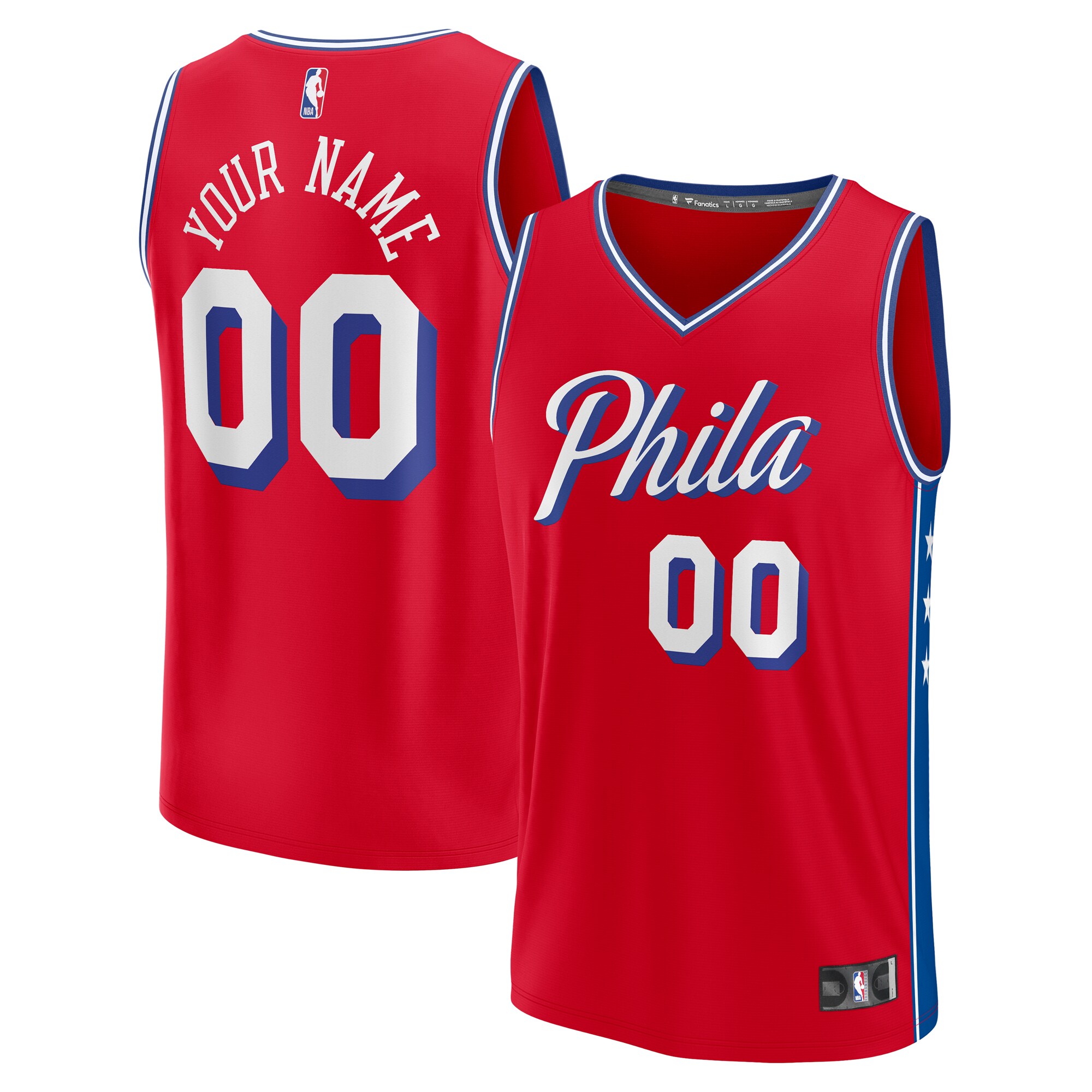 Philadelphia 76ers Youth Fast Break Custom Jersey – Statement Edition – Red