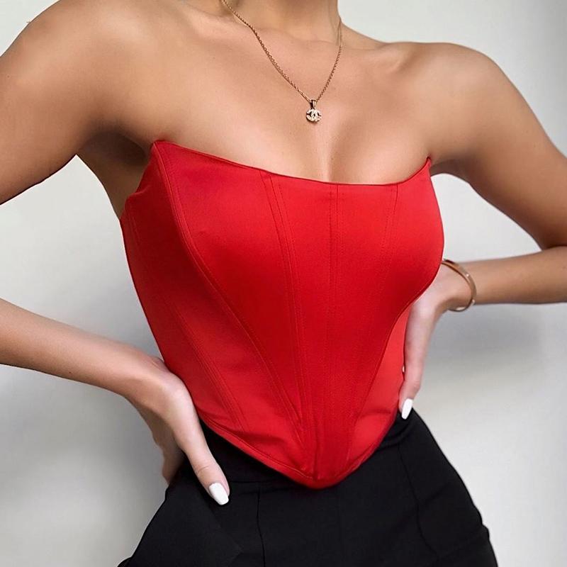 Sleeveless Off Shoulder Velvet Fashion Sexy Corset Crop Tops Vest Female Underwear Backless Bustier Top Solid alx