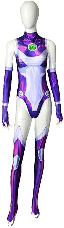 Titans Starfire Halloween Costume Cosplay Superhero Lycra Spandex Bodysuit Zentasuit Supernova Unisex for Kids and Women alx