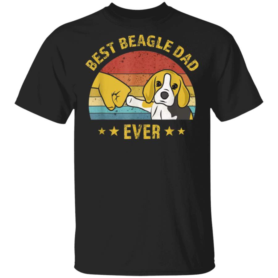 Mens Cute Best Beagle Dad Ever Retro Vintage Gift Puppy Lover T-Shirt