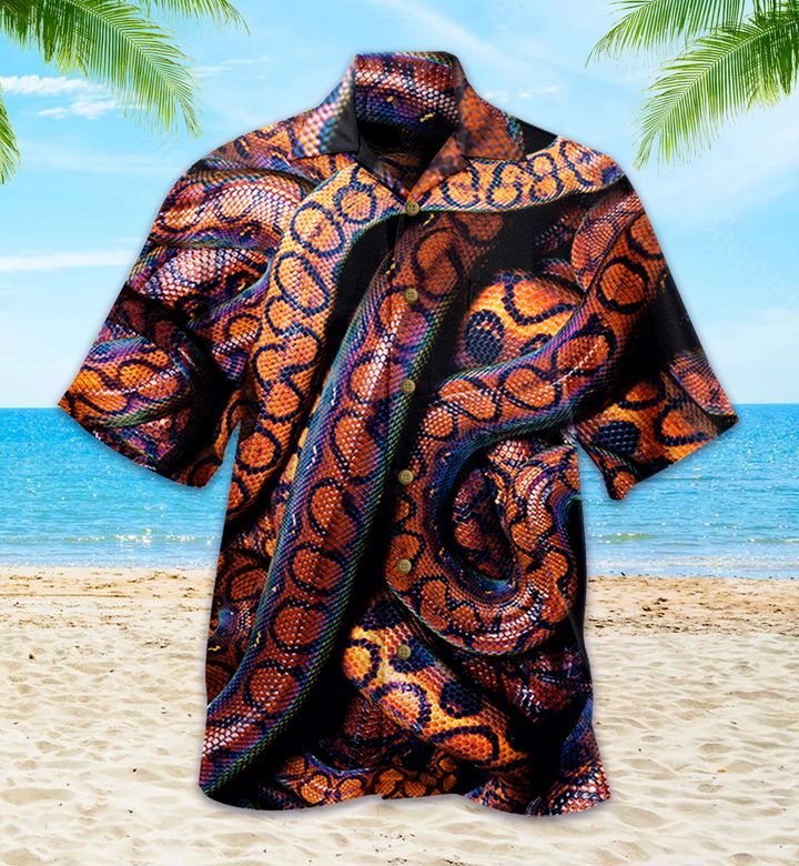 Snake Orange Hawaiian Shirt 3D