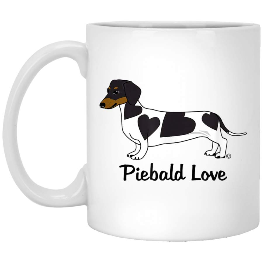 Piebald Love Dachshund black markings 11 oz 15 oz Mug White