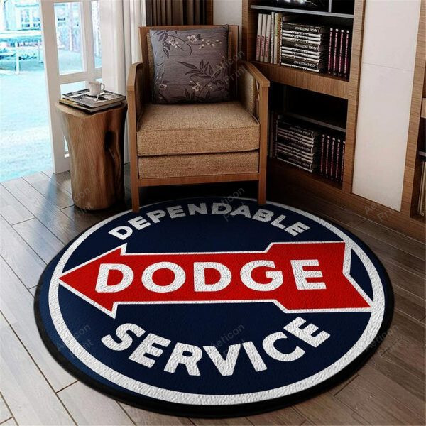 Dodge – Dependable Service Round Mat 05241 Living Room Rugs, Bedroom Rugs, Kitchen Rugs