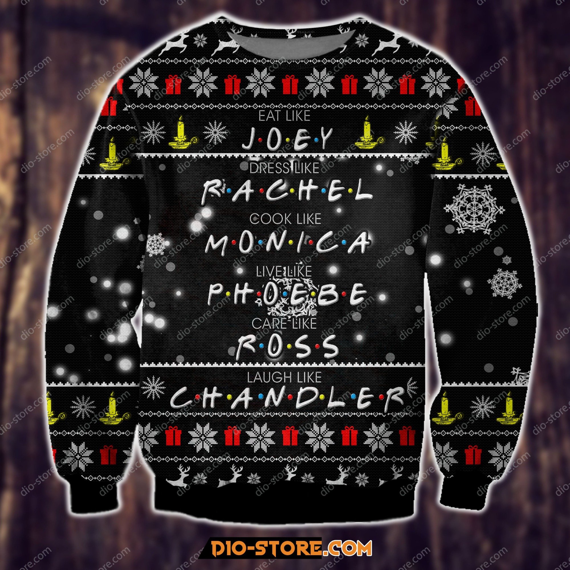 3D Print Knitting Pattern Friends – American Sitcom Ugly Christmas Sweater Hoodie All Over Printed Cint10250