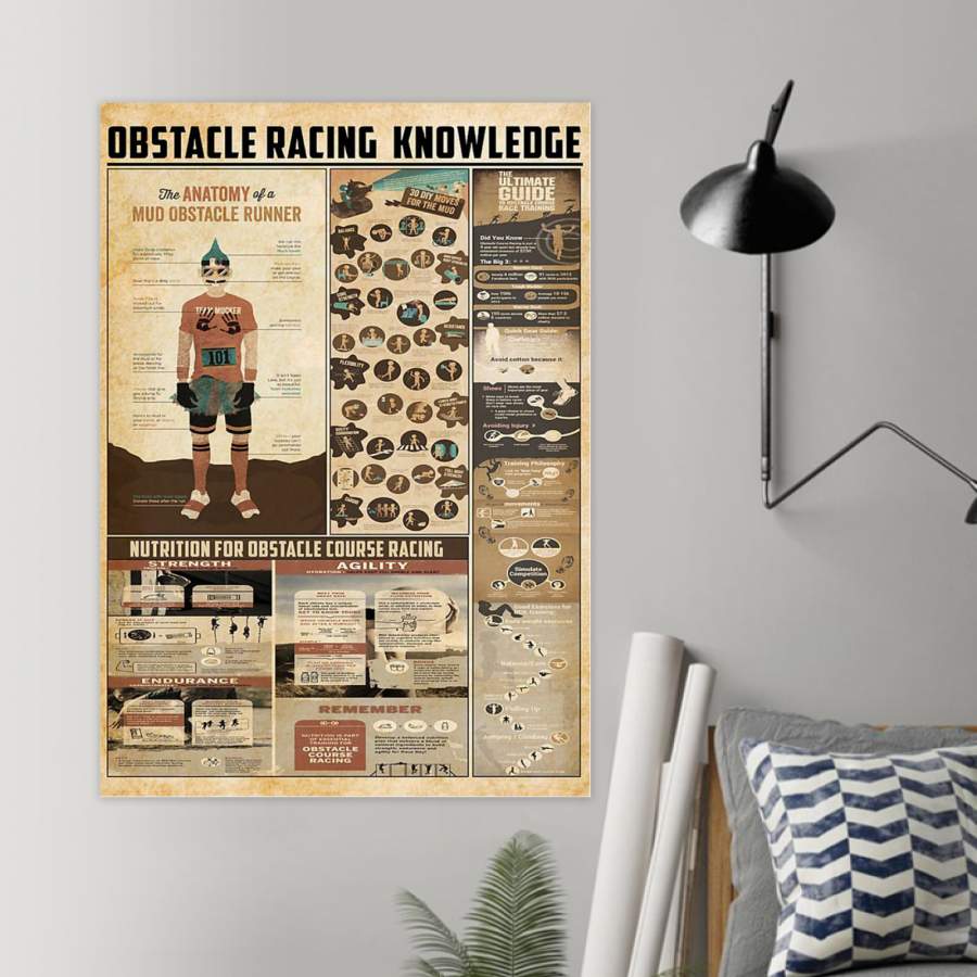 Poster Obstacle Racing Knowledge Trending Gift For Sport Lovers