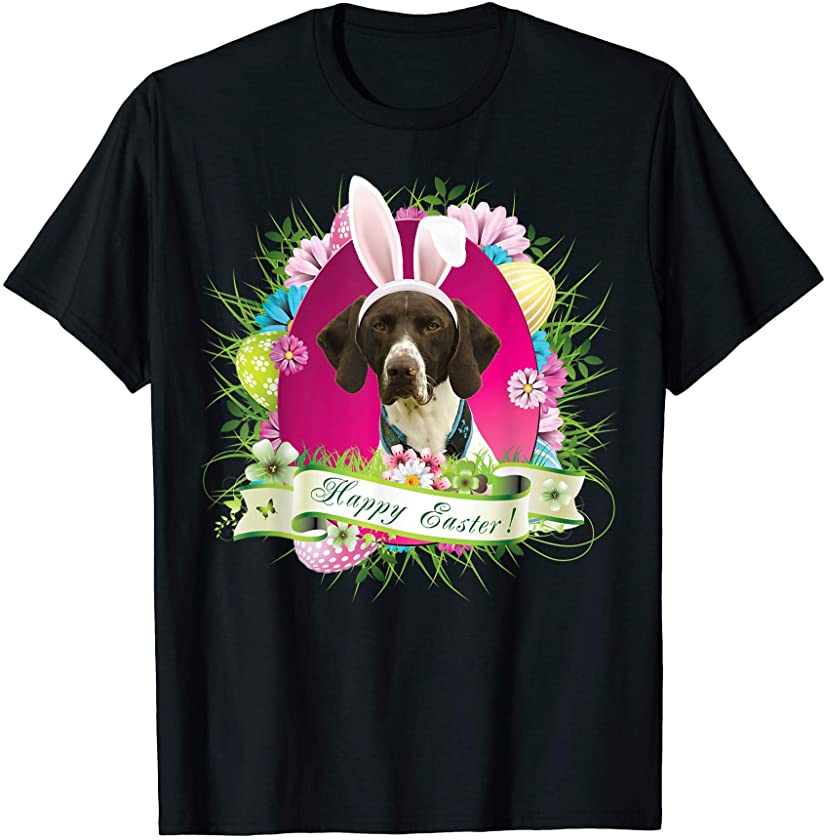 Bunny German Shorthaired Dog Happy Easter Day Lover Egg Hunt T-Shirt