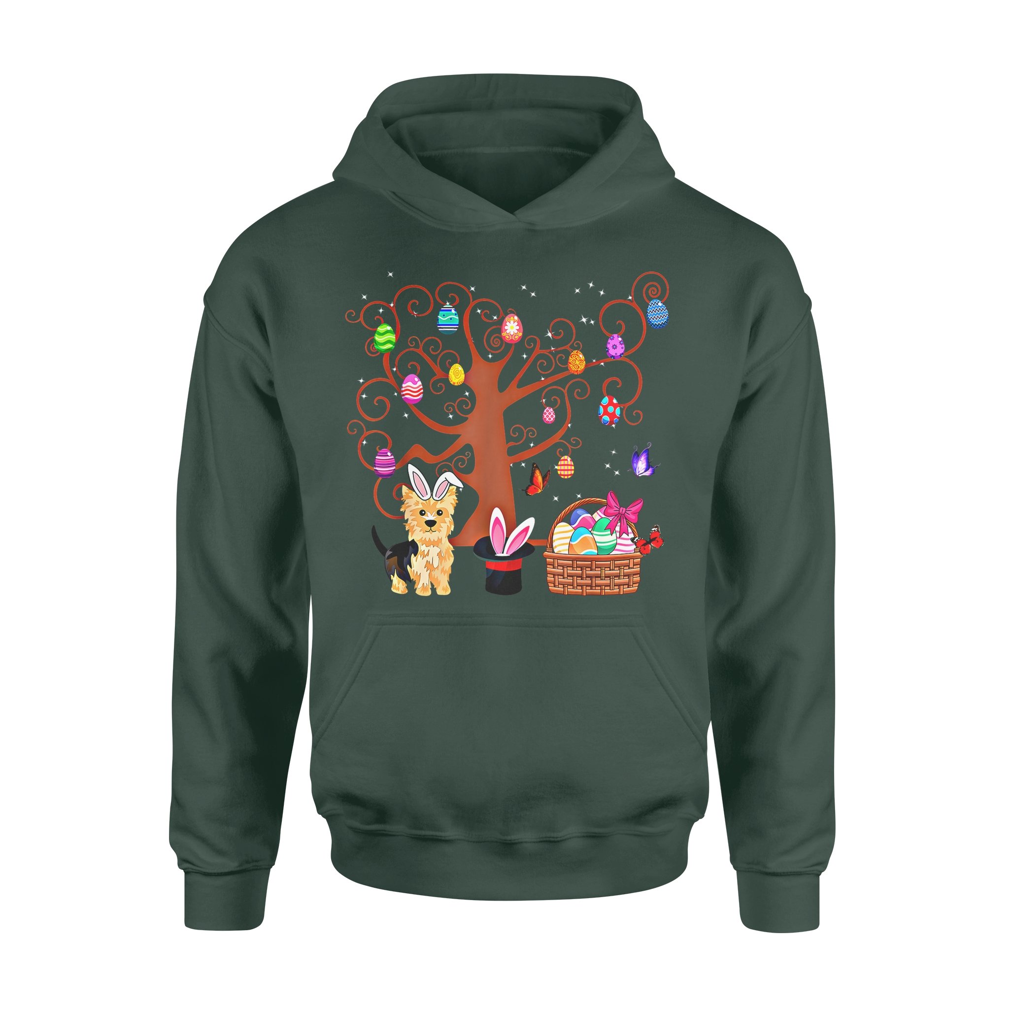 Dog gift idea Yorkie Pet Hunting Egg Tree Bunny T-Shirt – Standard Hoodie