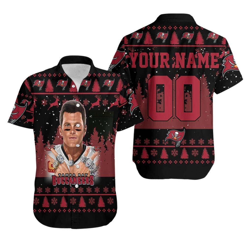 Beach Shirt Tampa Bay Buccaneers Tom Brady Legend 12 Snow Pattern 3D Printed Personalized Hawaiian Shirt