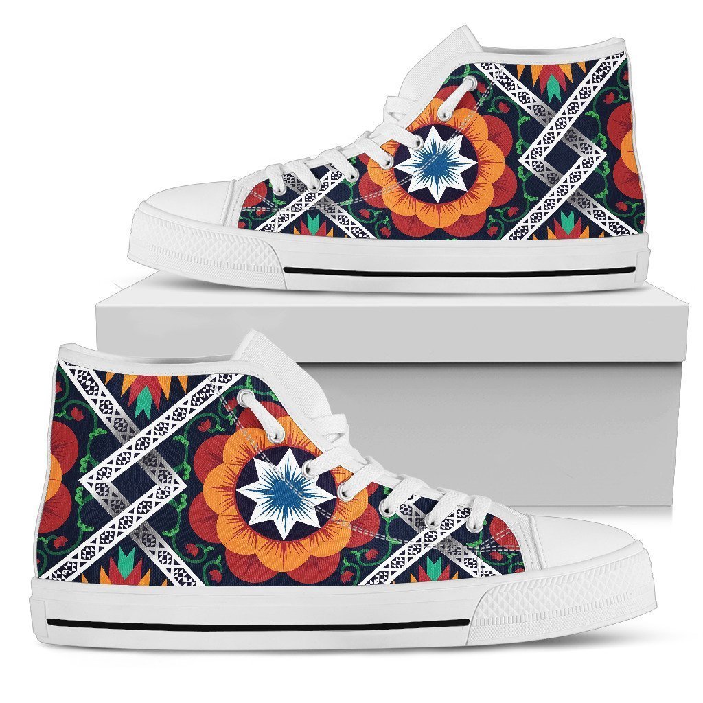 African Kente High Top Personalized Shoes Custom Name, Text For Women, Men